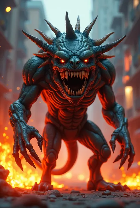 Disney pixar animation of the cyberpunk manejando un monster truk cinematicv0.2 , in the world with a face mode of ral-drp, , on fire, ready to kill you, gnash teeth, dripping sliva, and Movile, looking very badass, (anthropomorphism:1.6), 