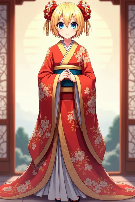 Rin kagamine wearing imperial kimono 