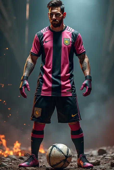 Hacer una imagen de  Lionel messi como un personaje de Mortal Kombat.  Here is a description :

### Descripción de messi como personaje de Mortal Kombat

- ** character name :** messi " The Ball Master "
  
- **appearance:**
  - **Clothes:**  He wears a co...