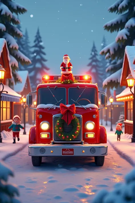 Fire truck holidays at Christmas 