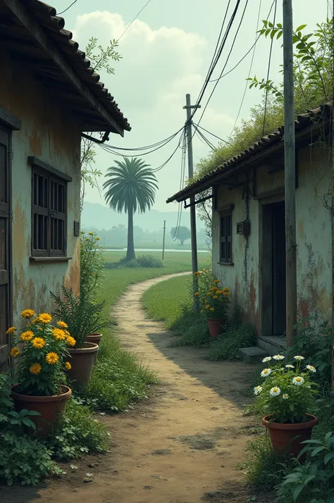  I return to the old, empty country
Sad alley with old daisy pots
Beetle Slopes Without Pickers 
Areca has been forgetting to flower for several seasons ( read the poem and imagine the beauty of a picture like a poem )