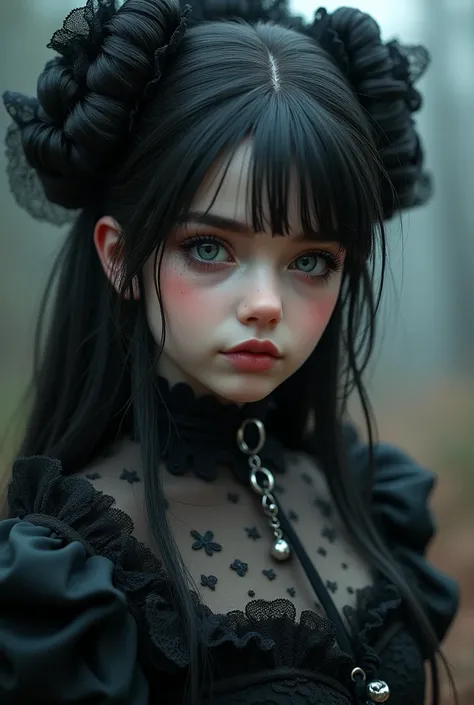 Create me a CGI teen girl in high resolution 8K Master piece wearing Gothic Lolita clothing 