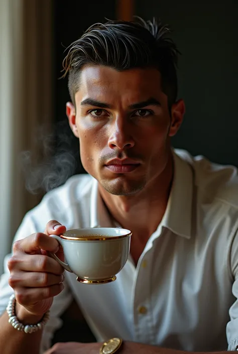 Cristiano Ronaldo like Real Madrid drinks tea
