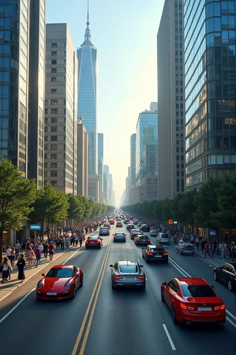 City of Italy by day, people, cars,  modern building , 8k ultra HD image 