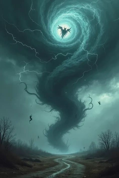 Draw a spooky tornado 