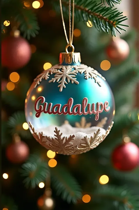 Christmas sphere with the name of Guadalupe 