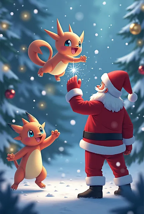 Santa Claus in a Pokémon battle 