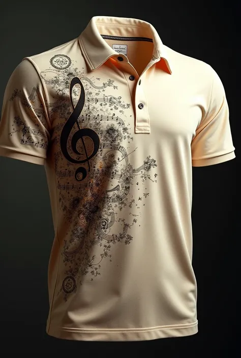 An elegant polo shirt with music 