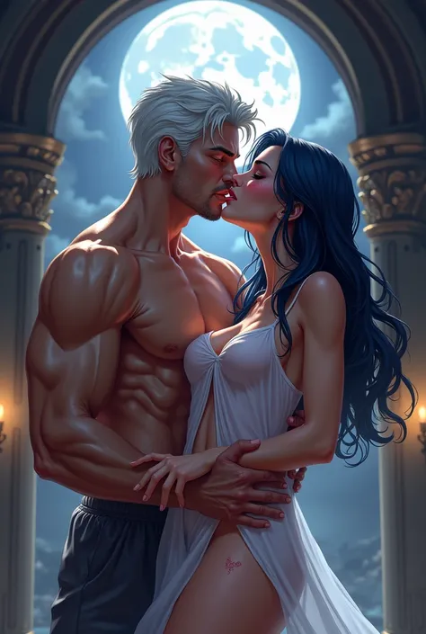 nsfw,1scene,from front,cnc,High quality,Ultra-high resolution,High-definition illustrations,Masterpiece,extremely detailed,highres,detail mouth,Mature hetero sexual couple,bewitching woman,(woman with dark blue hair is glossy lips and a tall man is lust he...