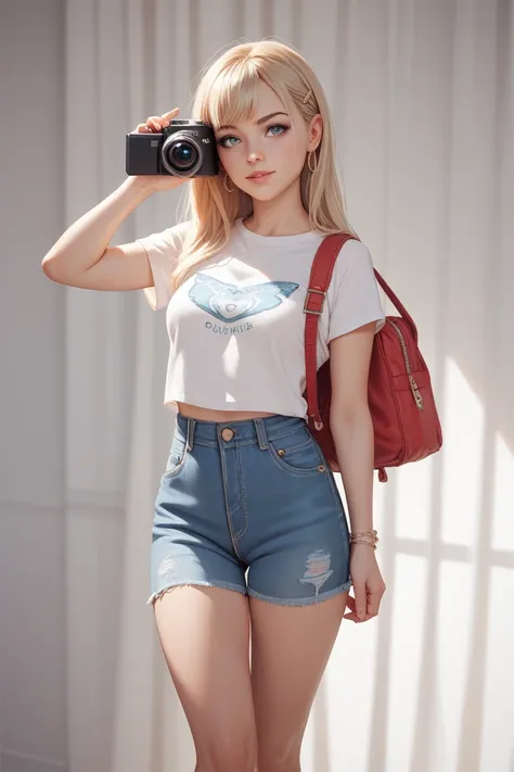 Young woman standing in front of the camera