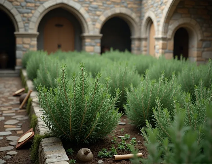 in the middle ages, rosemary was documented in Arab and European medical texts ,  as part of herbal treatises such as the Capitulare de Villis ,  that promoted the cultivation of medicinal herbs in monasteries-