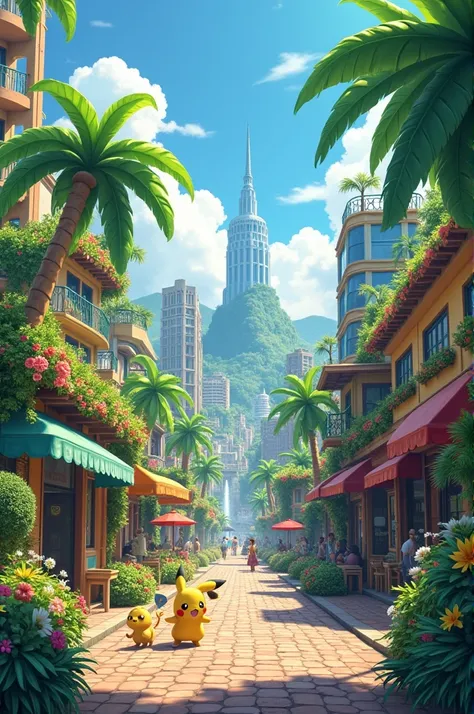 Pokémon city in Brazil ,  where there are a large number of flowers and trees 