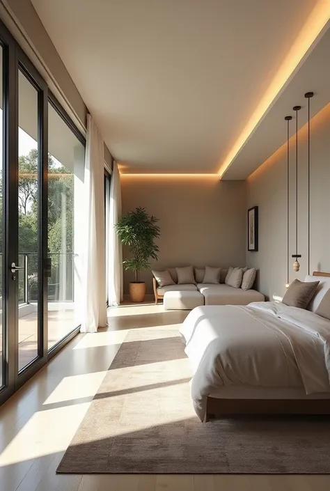 bedrooms. Each one has a balcony, modern, and big windows for natural light.”