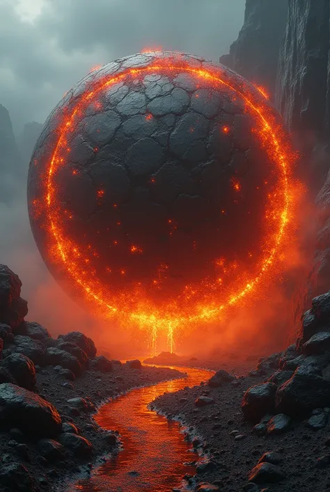 A spherical portal measuring 1.8m in diameter and positioned 10cm above the ground. It has remained active since. While active, it continually exudes a partially vitreous slag-like substance from its surface at rate of 12m3/hr. This materials temperature h...