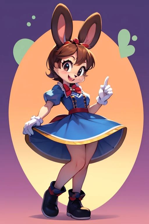 Female furry sara rabbit with Minnie oh minnie tokyo disneyland dress tiny toons adventure style 