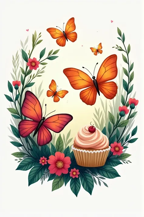 Create me a logo with ,butterflies, COLORS, Naturaleza,paint, Sweets and something that has to do with the movie Entangled With at least three transformations of mate