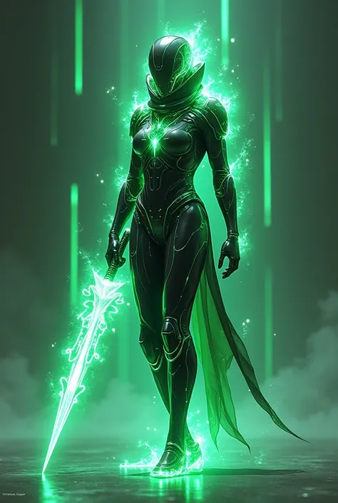 "Create an imaginative depiction of Shard, a character from the Abstract universe. Visualize a humanoid figure with crystalline, emerald-green shards embedded in fragmented skin, radiating energy streams that symbolize decentralized connectivity. The chara...