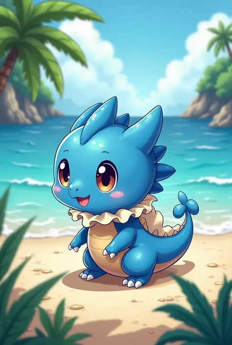 Chibi cartoon
Blue Water Dragon Ball
Hatching from the egg
Live by the beautiful sea
Japanese Anime Picture Style