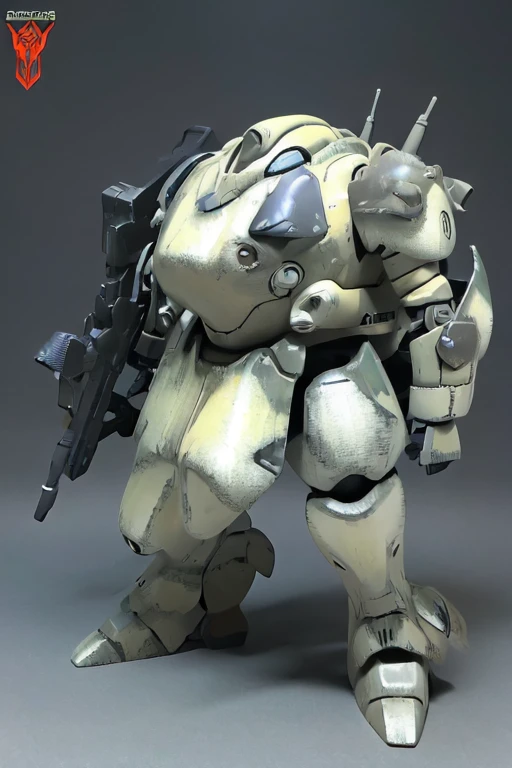 best quality,masterpiece,highly detailed,ultra-detailed, glay camouflage scheme painted militaryrobot, mecha,battlerobot, science fiction, no humans, non-humanoid robot,military vehicle,missile pod, machinery, realistic, shoulder cannon, black skin, standi...