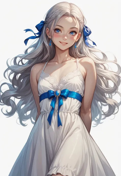 (masterpiece, best quality, ultra high quality, by quan, by mappa, sketch:1.1), ((portrait)), 1girl, solo, pandora, blue eyes, long hair, grey hair, white hair, forehead, blush, bangs, small breasts, parted bangs, barefoot, neutral, innexpressive, small sm...