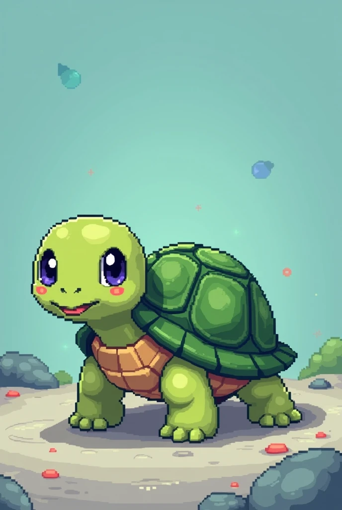 Cute NFT turtle in retro 8-bit design