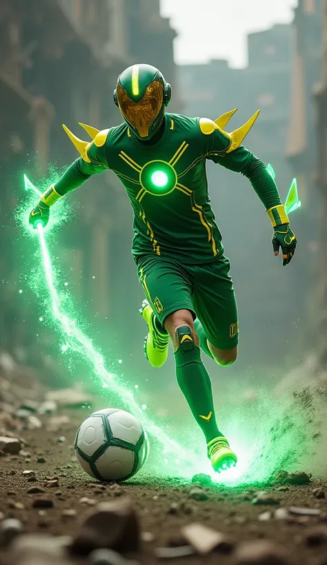  Neymar as a Marvel superhero

Visual of the Scene :

It lasts:  Neymar wears a stylized technological armor ,  predominantly green with bright yellow details that resemble energy circuits. The armor is light ,  designed for speed and agility ,  with reinf...