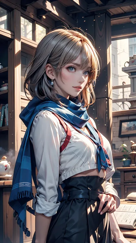 anime girl with blue scarf and silver hair, 2. 5d CGIアニメファンタジーアート, Genuine,   Digital Animated Art  , Detailed   Digital Animated Art  , Hero 2 Doujin Art, Premium   Digital Animated Art  , artgerm details, Profile image 1024px, Fantasy anime, Premium Anim...