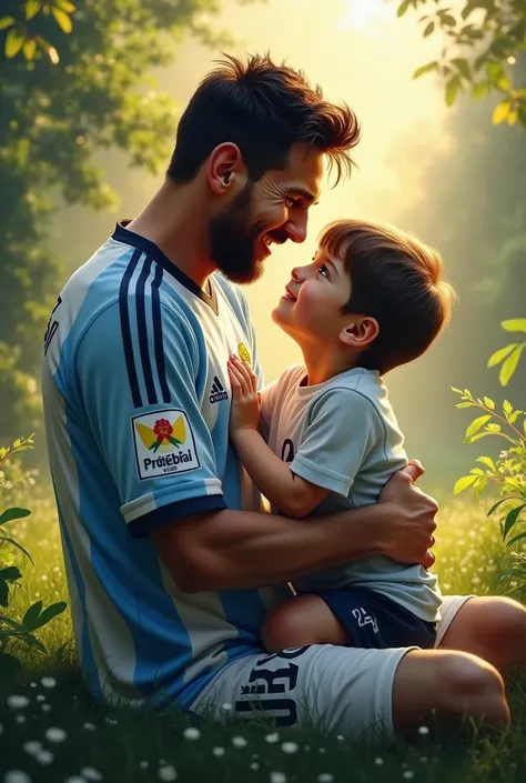 Lionel messi with thiago messi