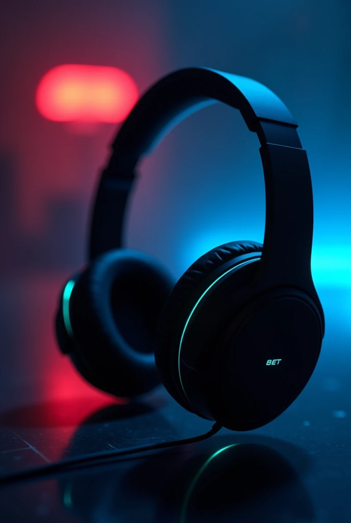  Headphone image, good quality,  dark photo, LED effects , good quality