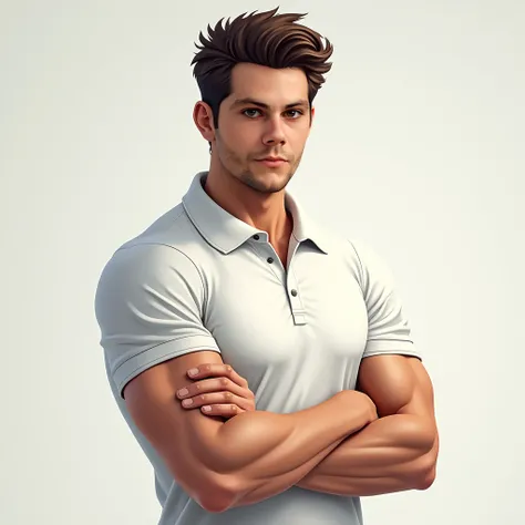 man, ((Stiles Stilinski)), white polo shirt, athletic, legal, Young, beco