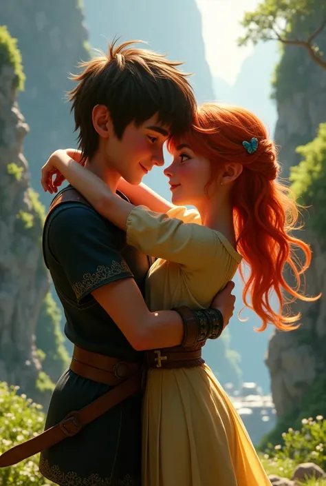 Hiccup y Astrid de how to train your dragon abrazados