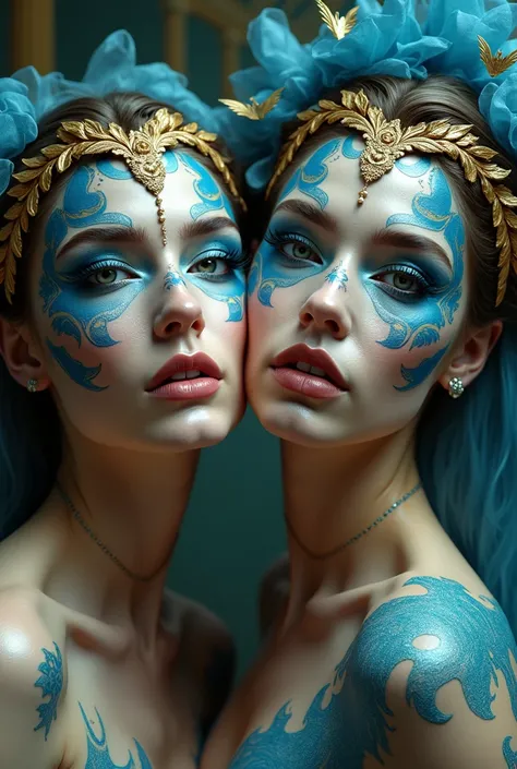 Womens makeup ideas inspired by Greek mythology and combined with the circus style of Cirque du Soleil
