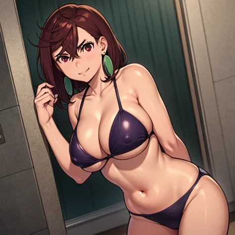  Momo Ayase Dandadan , super sexy , Which one then  , fat breasts ,  giant nipples  ,  Super Hips  , bikini.