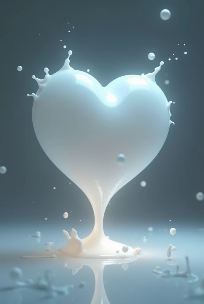  heart, hologram filter, milk dripping