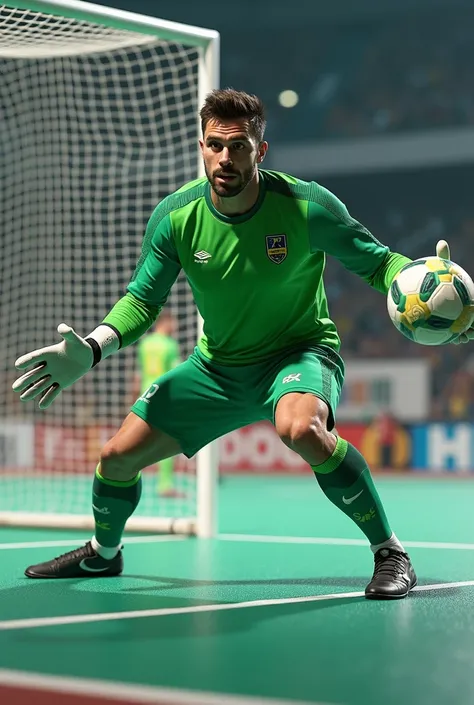 Green handball goalkeeper