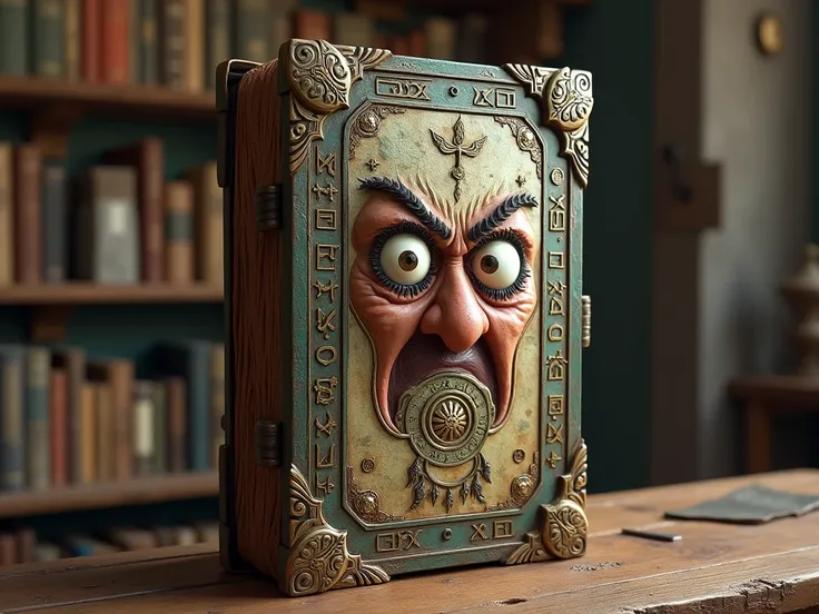  Imagine a grumpy but equally comical &d 5e,  the book is very thick with many pages and written on its cover " Talking Grimoire", There is a face ,  magic grimoire of D ,  that can communicate with the user . . It is on a counter in a magic item store in ...