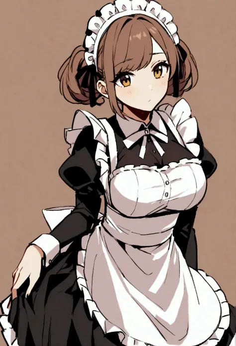 Young adult, Maid outfit, large chest, large butt, 