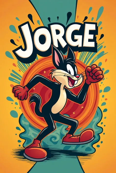 Image with the name of Jorge with the logo of the Looney Tunes and the Tasmanian demon 