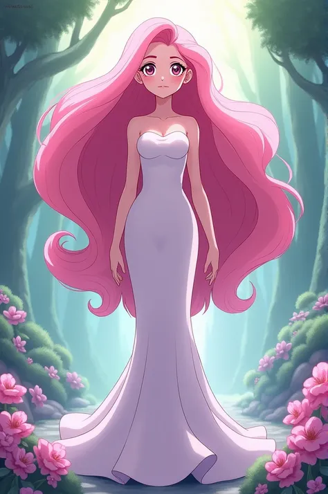 Rose quartz from Steven Universe in an anime style