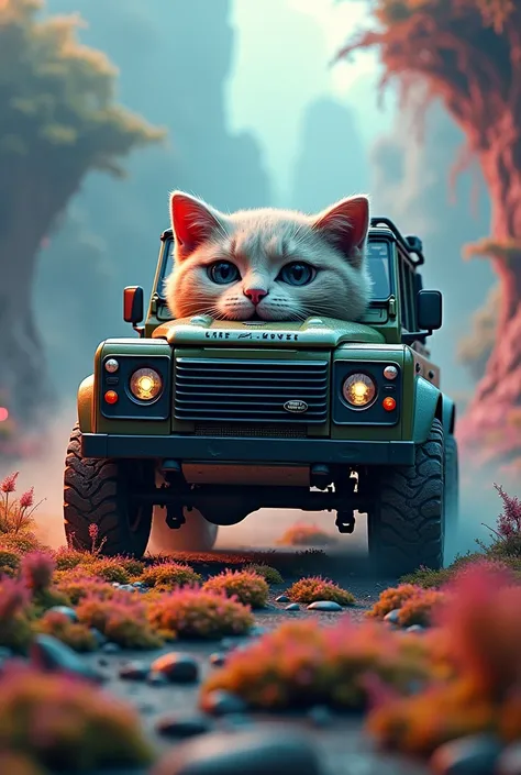 Cat face Land Rover