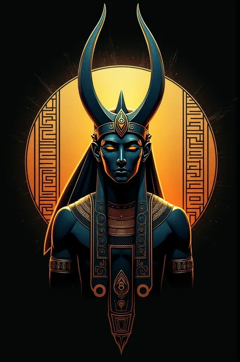 A logo using the Egyptian god Amum as a reference