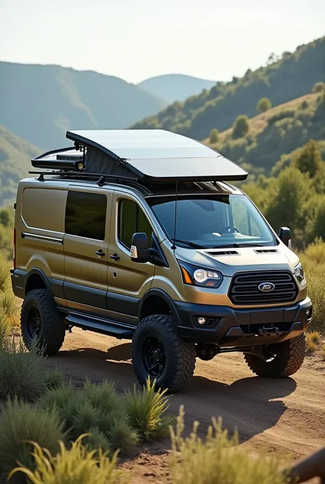 A van that contains solar panels for mobility and operation 