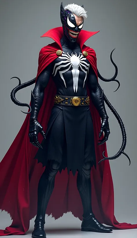 Creating a hybrid superhero combining **Doctor Strange** and **Venom**, set in a **strange house**, results in a mystically chaotic and otherworldly character. Here’s a detailed concept:

---

### **Character Overview**  
**Name**: Venomous Sorcerer  
**Al...