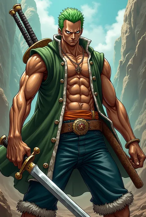 To Zoro Roronoa with his sword and the name Jean Franco is marked on the sword 