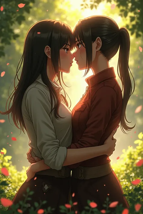 
Ellen Yeager and Mikasa Ackerman　Kiss