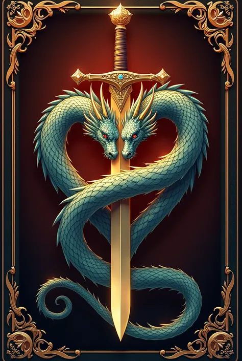  Heart and sword card, Dragon of Love