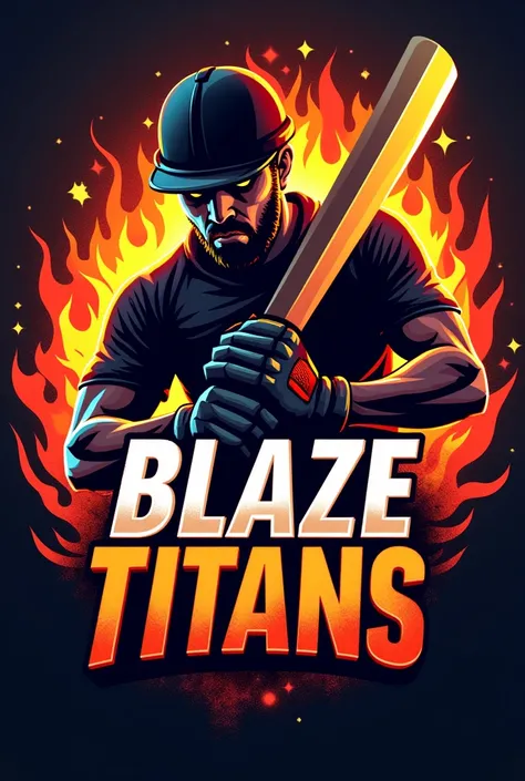 Make cricket team logo with text Blaze Titans