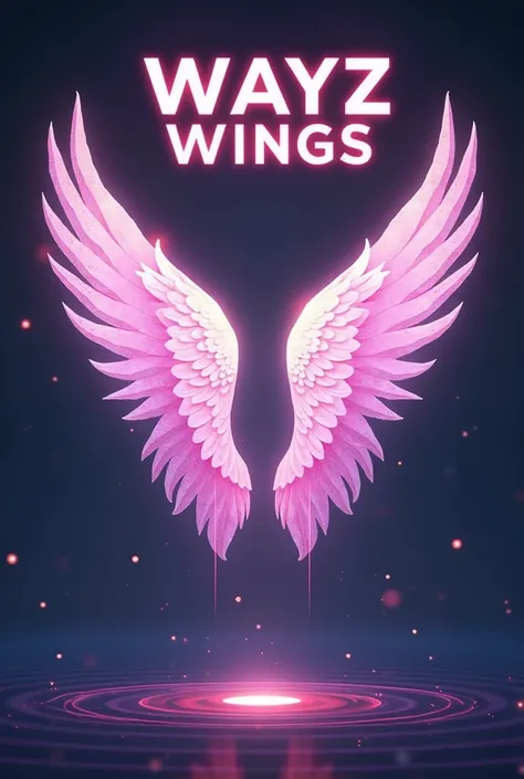 Could you create the image of twinkling angel wings for me?  That is just wings with nothing but twinkling angel wings,  that is not realistic if the image , Let it be pixelated from a video game and say the phrase “Wayz Wings” above the wings.  And that t...