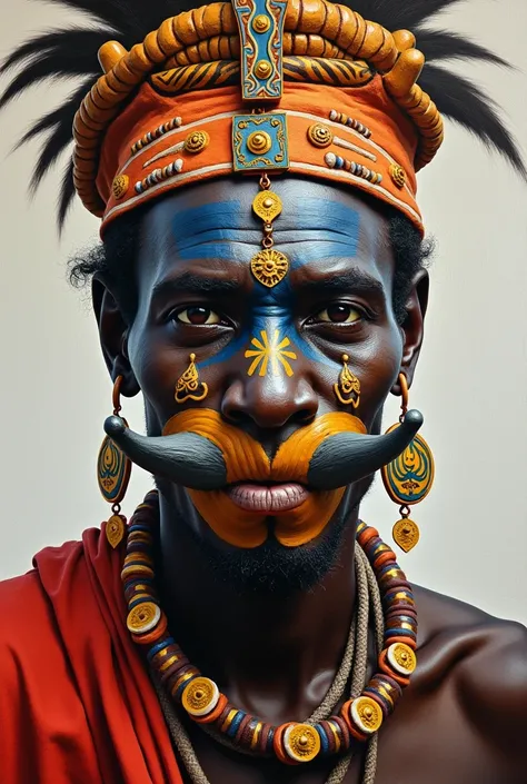 Ethiopian mursi people portrait painting 