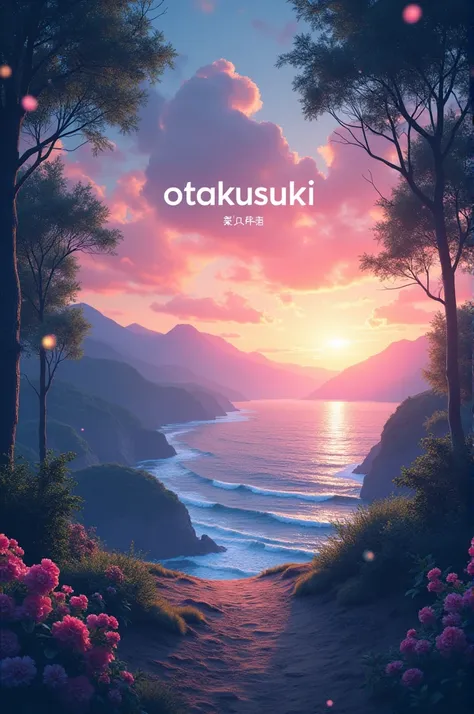 YouTube banner with the name Otakusuki in the middle effects that dont cover the name I want it to be beautiful without a character on it 